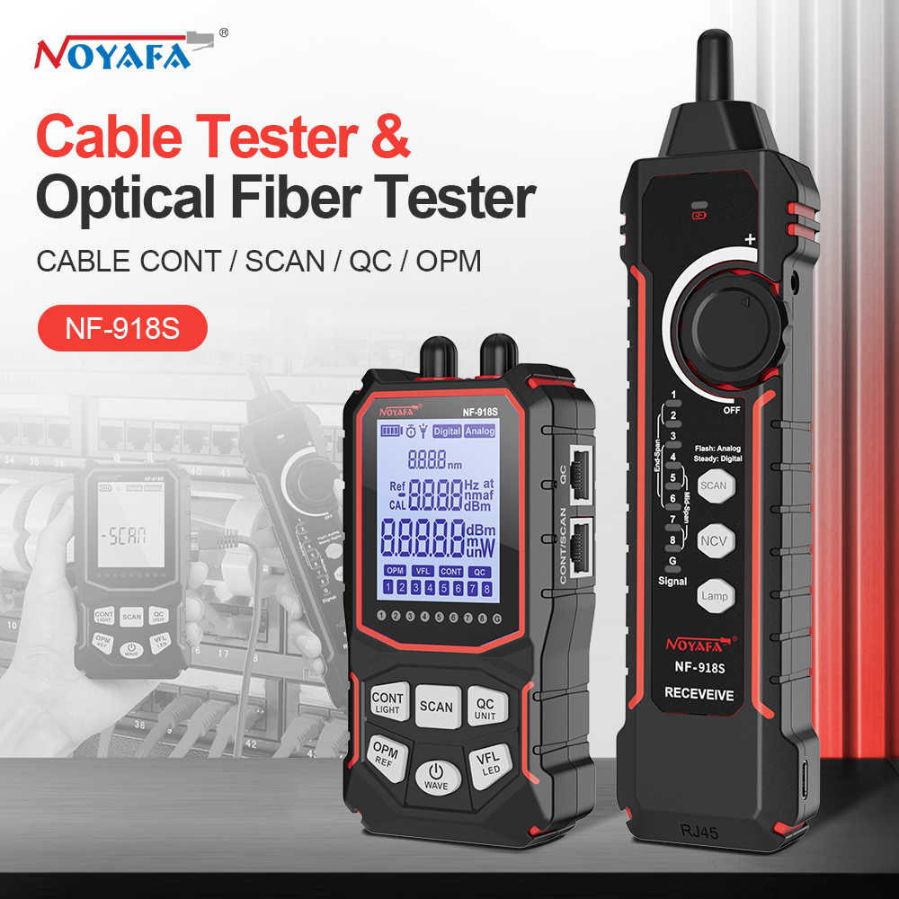 Power Supply Tester - เครื่องทดสอบสายเคเบิลเครือข่าย NOYAFA จอแสดงผล LCD NF-918S เครื่องทดสอบสายสัญญาณตัวตรวจสอบ