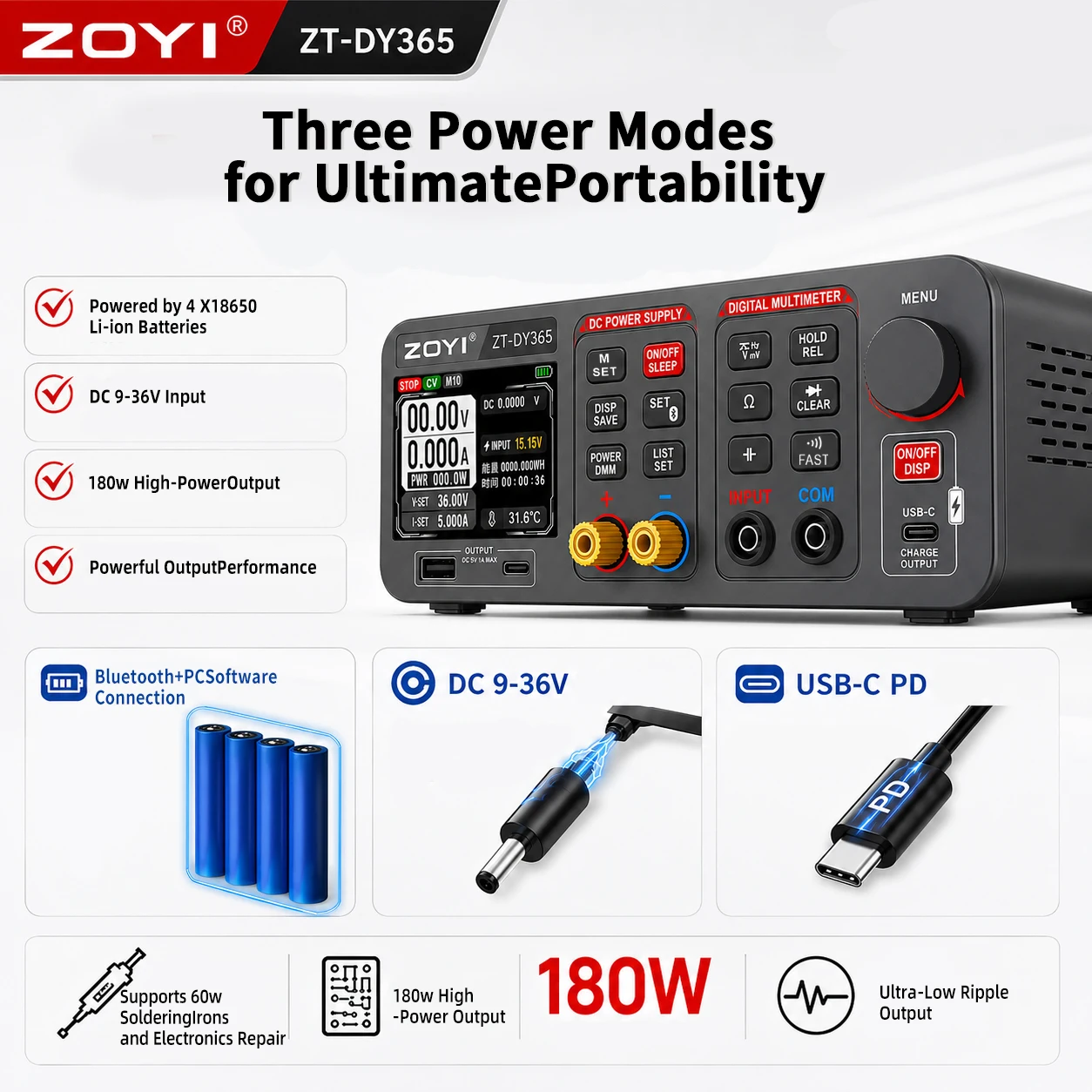 ZOYI DY365 มัลติมิเตอร์ดิจิทัล - Pc Power Supply บทวิจารณ์และราคา
